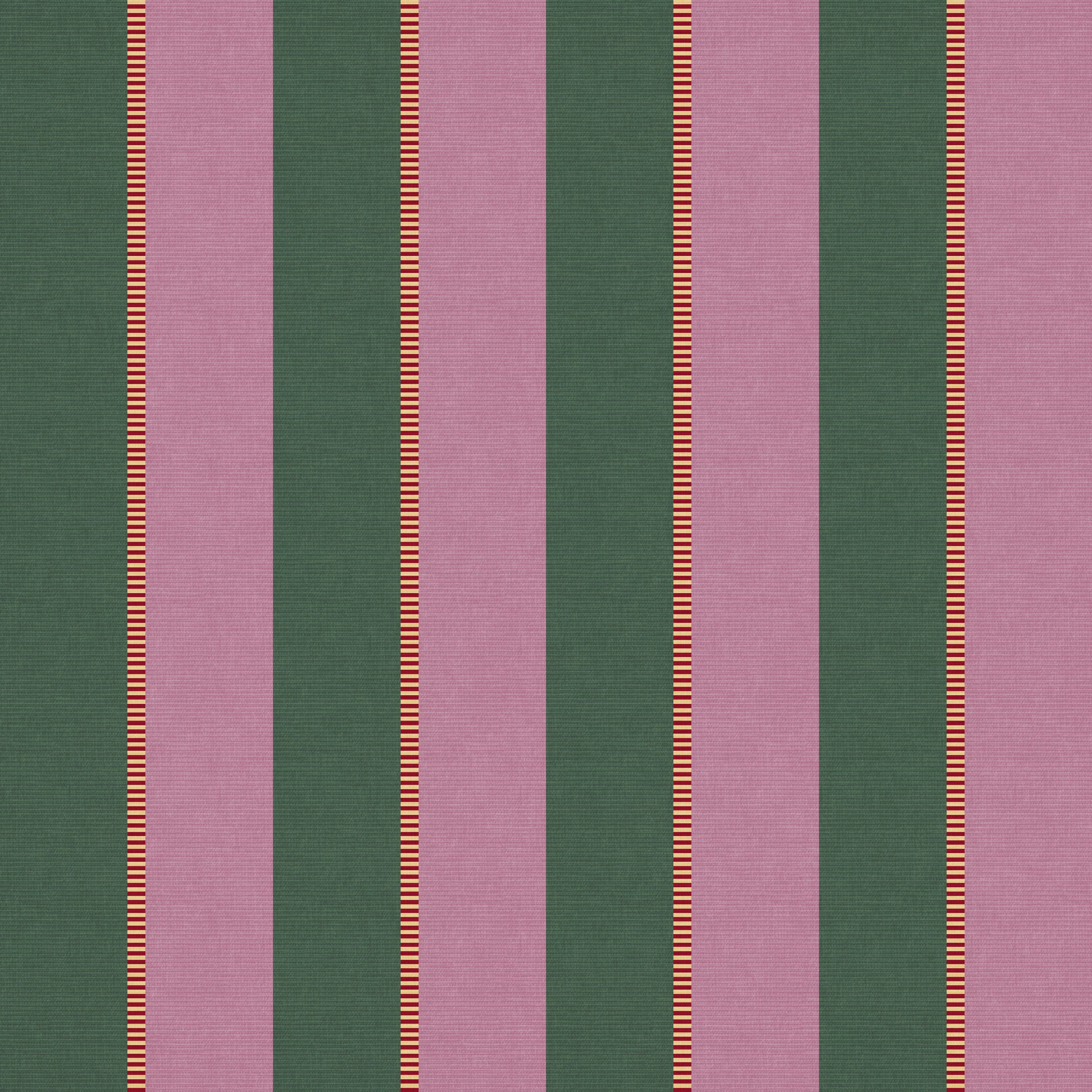Striped pattern with alternating green and pink vertical stripesVertical stripe wallpaper pattern featuring alternating wide bands with fine accent stripes, creating a tailored, rhythmic design with classic structure and modern polish.
