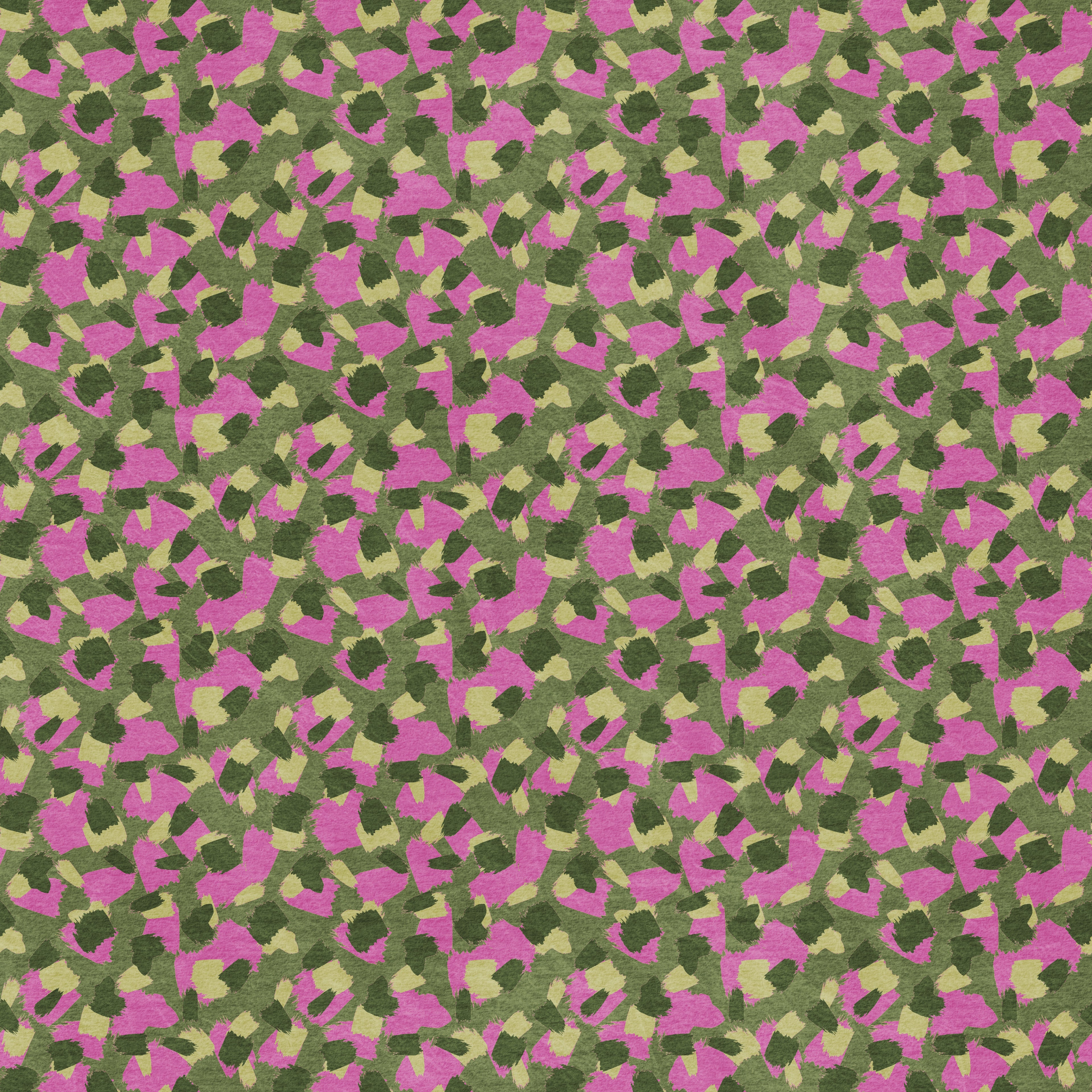 Abstract leopard print wallpaper pattern with organic, irregular spots that create a bold, modern animal design with movement and visual texture. Pink and green