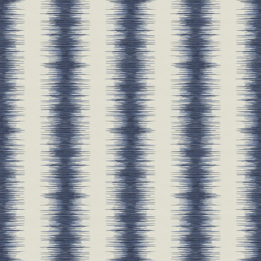 Abstract stripe wallpaper pattern with textured, irregular vertical bands that create organic movement and a modern, layered look inspired by natural rhythm.
Blue Navy Ivory white, Les Touches
