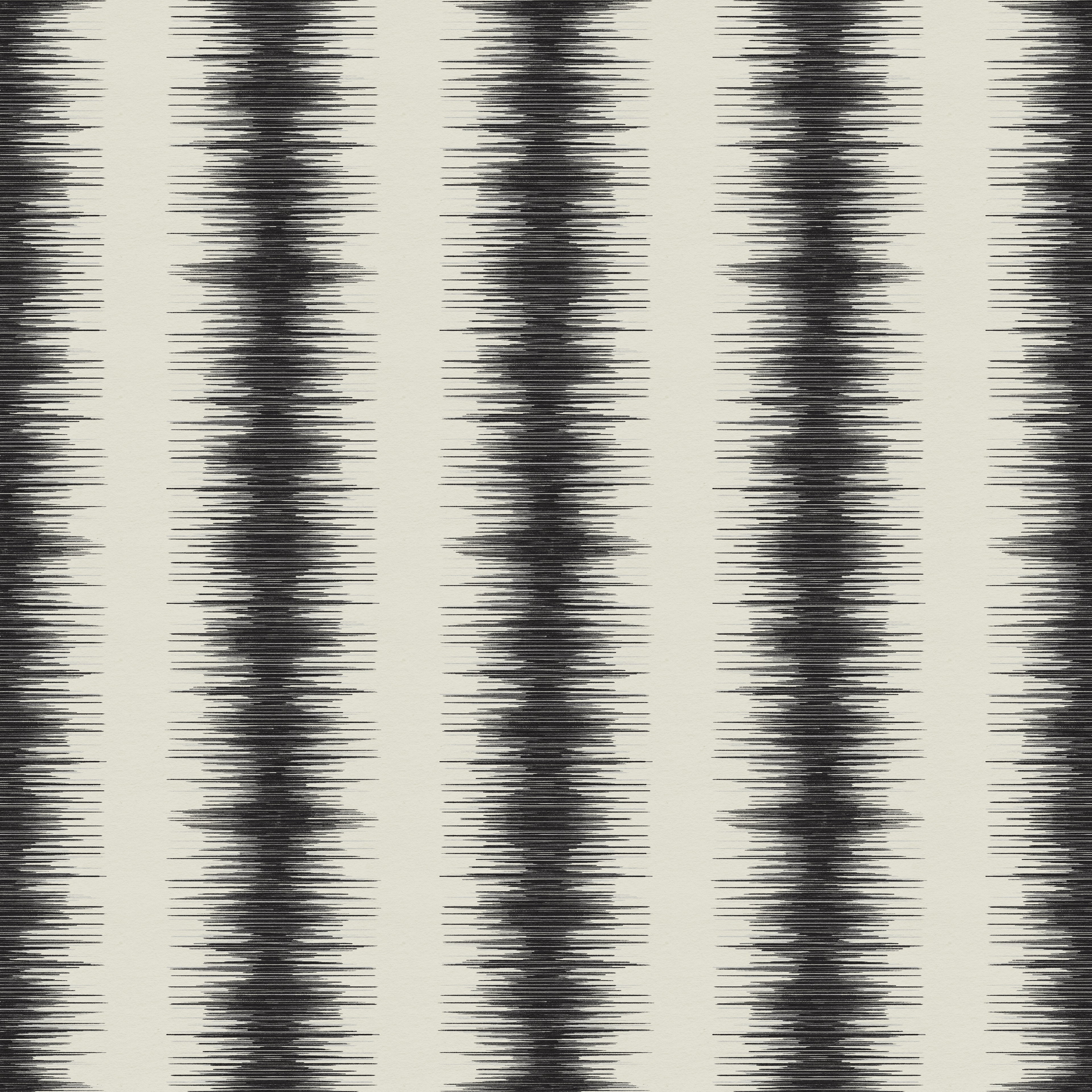 Abstract stripe wallpaper pattern with textured, irregular vertical bands that create organic movement and a modern, layered look inspired by natural rhythm.
Black white ivory, Les Touches