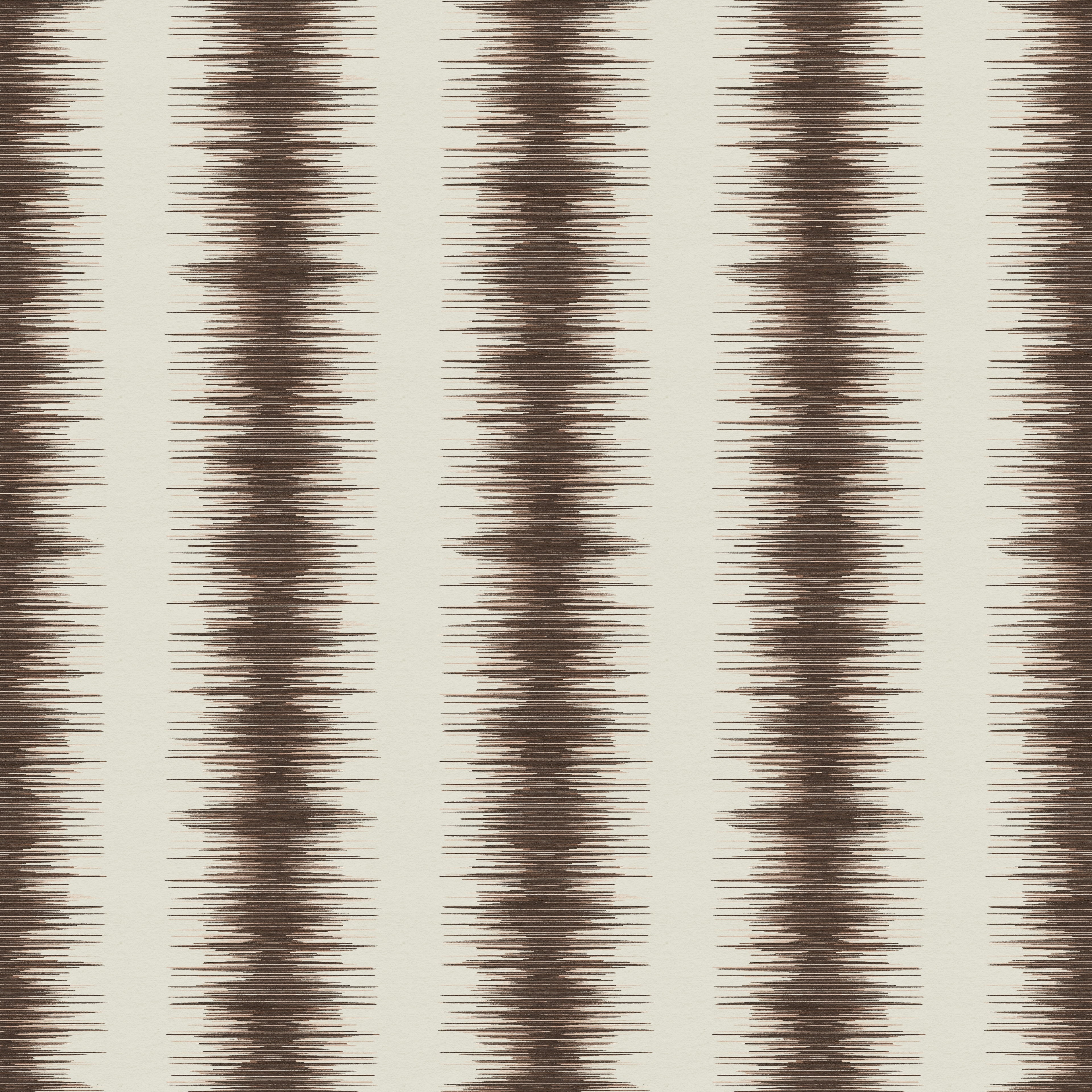 Abstract stripe wallpaper pattern with textured, irregular vertical bands that create organic movement and a modern, layered look inspired by natural rhythm.
 Brown ivory white, Les Touches