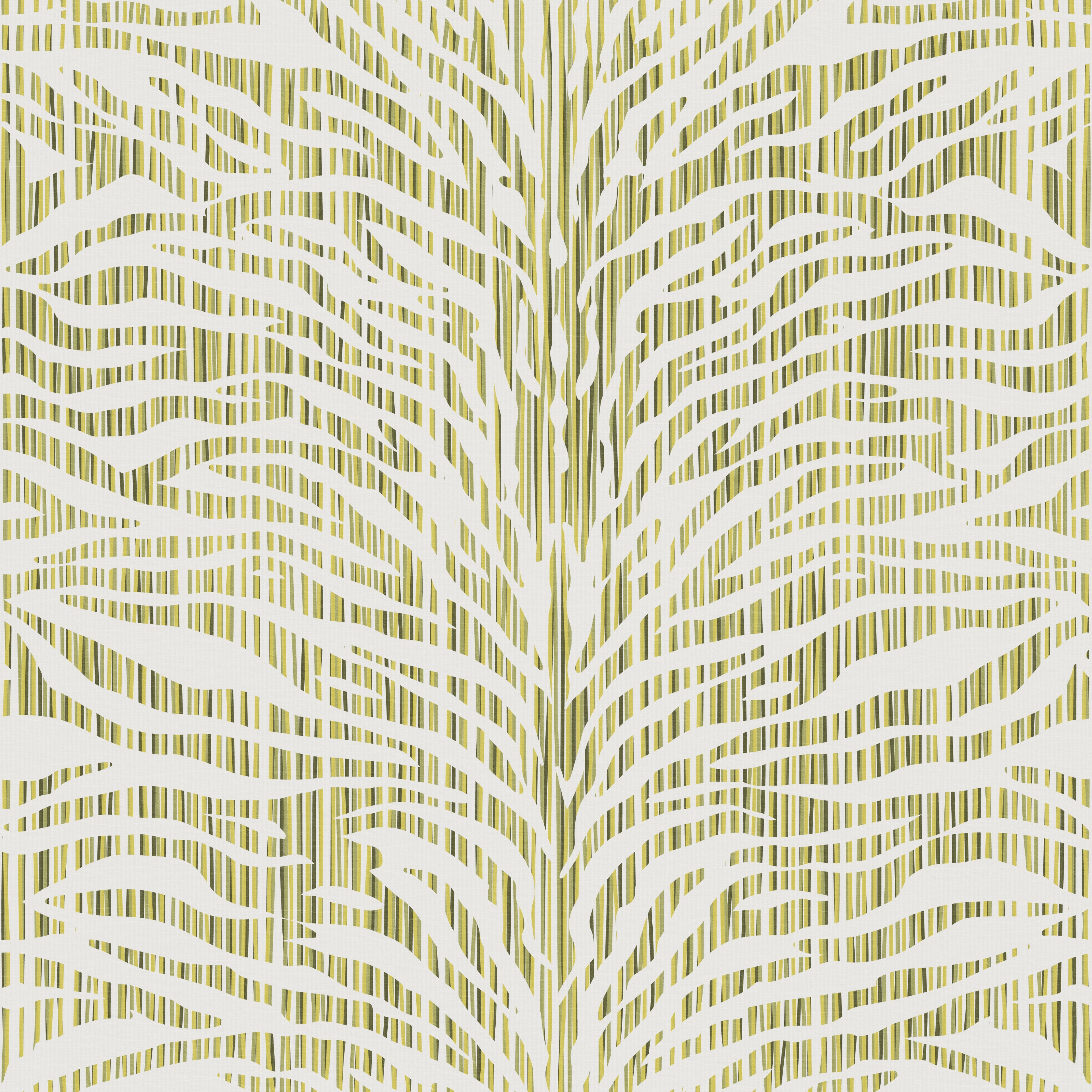 Green abstract zebra stripe wallpaper pattern with flowing, hand-drawn lines that create movement and a bold, modern graphic look, ideal for statement walls and pattern-rich interiors.