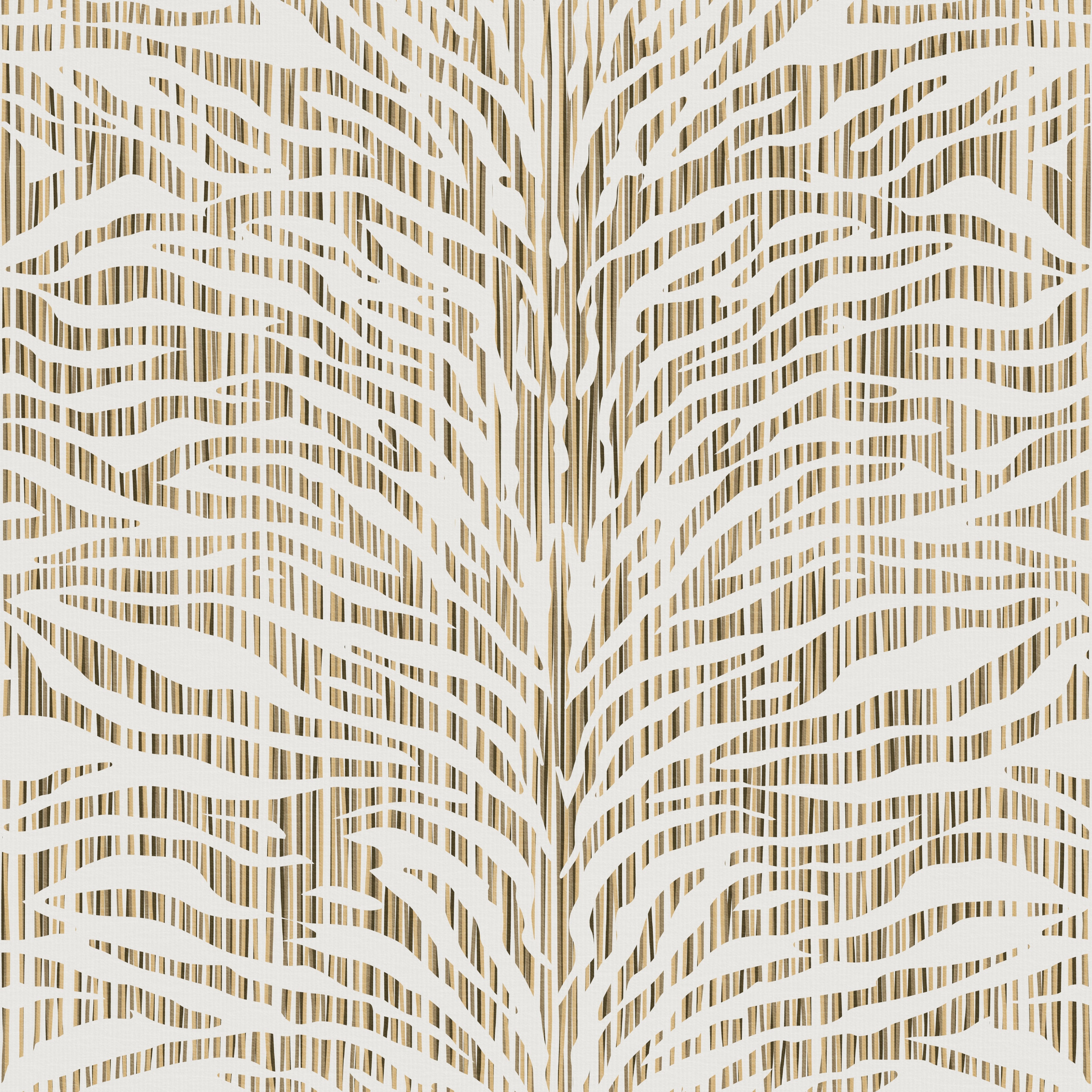 Brown neutral colored abstract zebra stripe wallpaper pattern with flowing, hand-drawn lines that create movement and a bold, modern graphic look, ideal for statement walls and pattern-rich interiors.